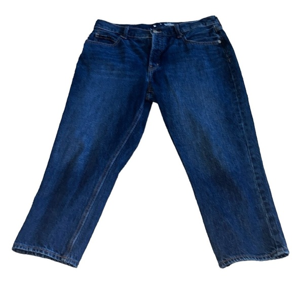 Old Navy women’s high rise slouchy straight dark jeans Size 12 - Picture 1 of 8